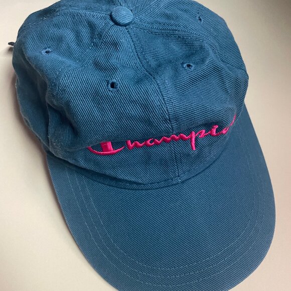 Champion Brand Vintage Blue Baseball Hat Adjustable - Picture 1 of 6